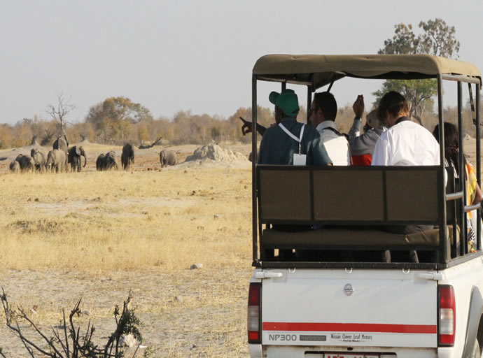 UNWTO delegates during a game  drive at Hwange National Park 