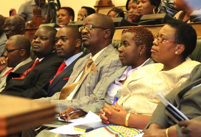 MDC-T MP's pay attention to Minister Chinamasa's budget presentation
