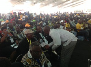 Delegates follow proceedings at Robert Mugabe Square (pic by Lloyd Gumbo)