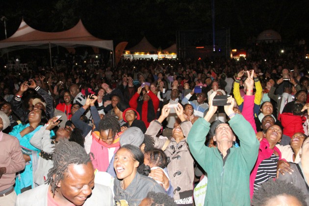 The crowd soaks in the funfare at HIFA Official opening last night.