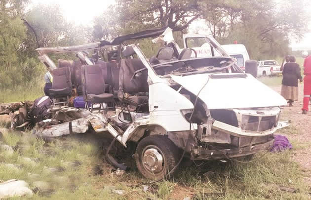 Wreckage of the Sprinter involved in the accident