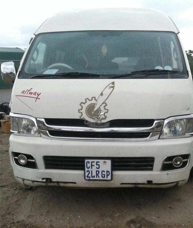 The trio was using a Toyota van with South African registration.