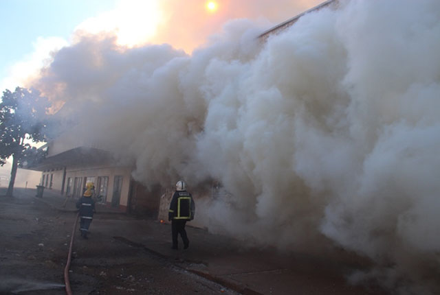 Smoke coming out of the gutted building. Pictures by Fortune Muzarabani