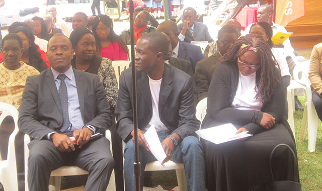 Front row (from left) College Press Publishers managing editor Phillip Mudzimba, operations director Charles Geti and managing director Natsai Gurupira