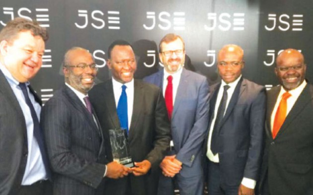 At the listing launch, from left: Brainworks group legal counsel Mr Markus de Klerk, Brainworks co-founder Mr George Manyere, Zimbabwe Ambassador to South Africa Mr Isaac Moyo, Brainworks CEO Mr Bretts Child, Brainworks co-founder Mr Walter Kambwanji, and Harare commercial Lawyer Mr Edwin Manikai.