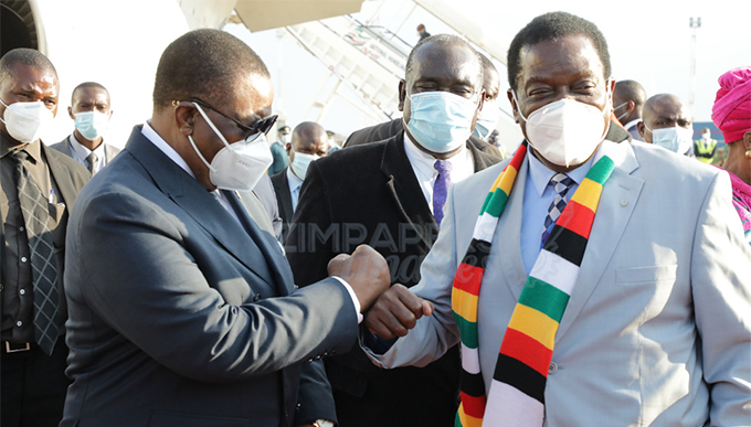 President Mnangagwa attends Hichilema inauguration