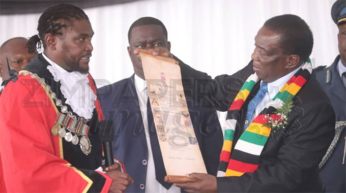 President Mnangagwa conferred Freedom of City